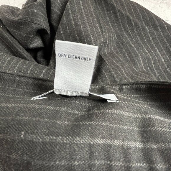 Cabi Gray Pinstripe Trousers Size 12 Career Pants Mid-Rise Straight Leg Stretch - Picture 4 of 9